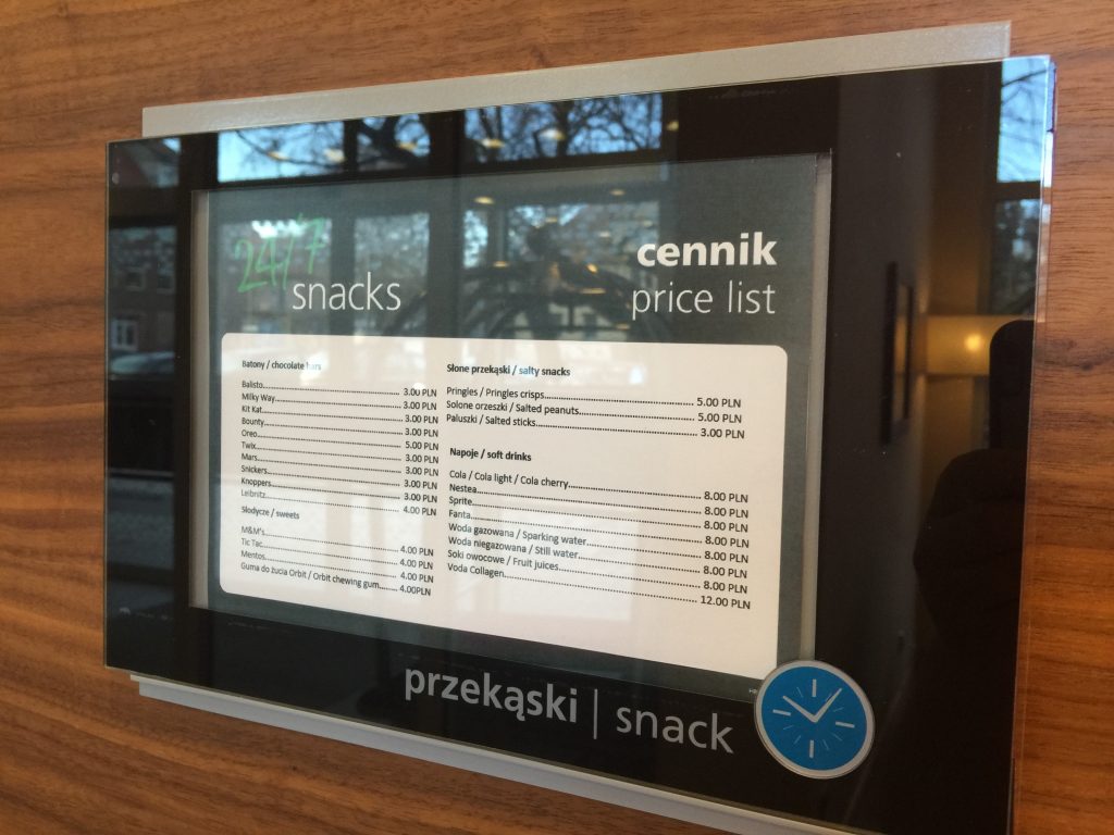 Hampton by Hilton, Świnoujście: Cennik przekąsek