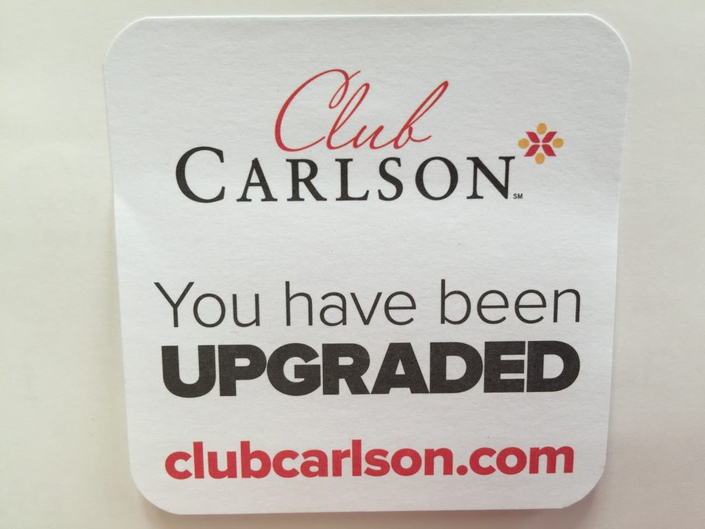 You have been UPGRADED! (Club Carlson)