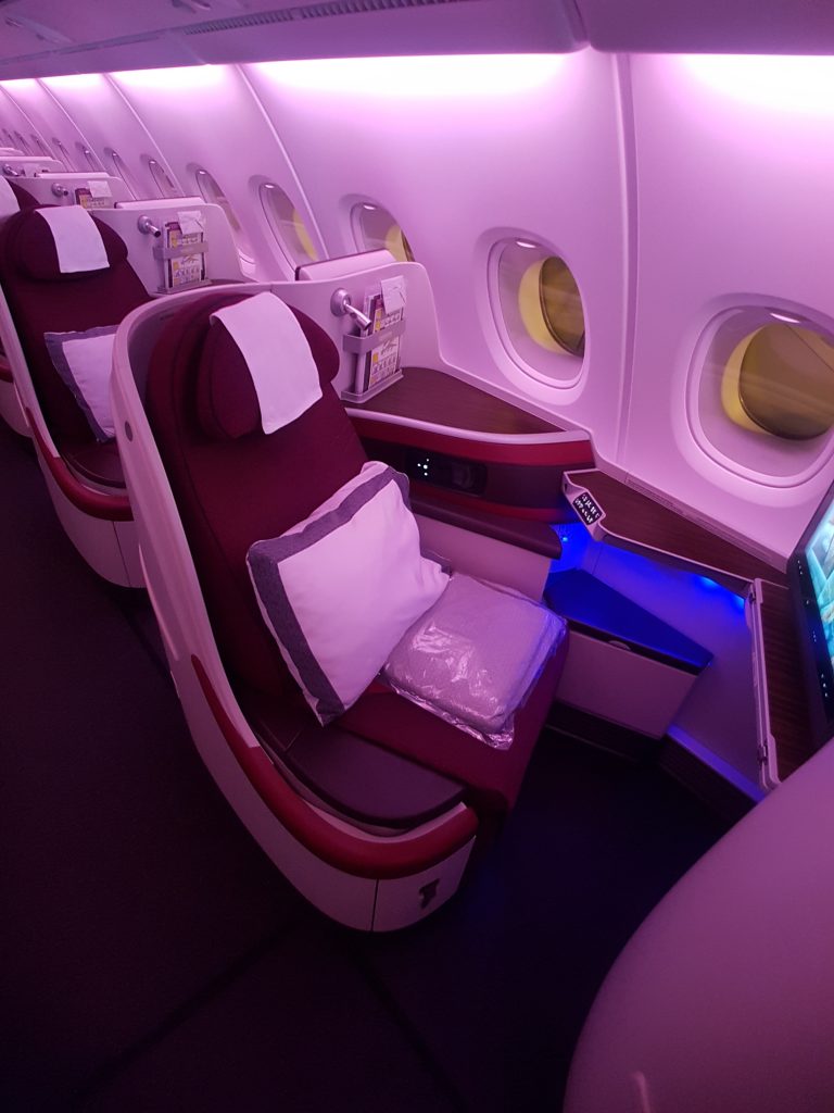 Qatar Airways A380 - fotel 11A w klasie biznes