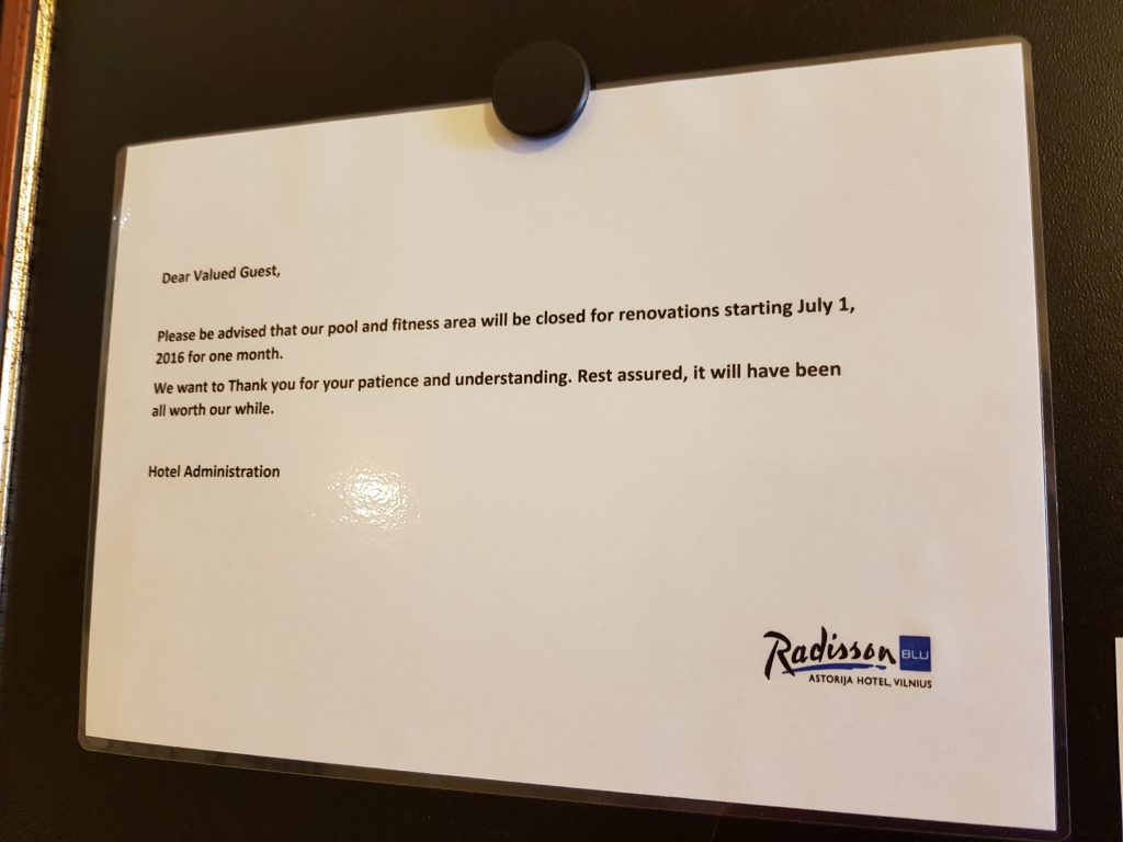 Radisson Blu Royal Astorija Hotel, Wilno - renowacja strefy fitnes