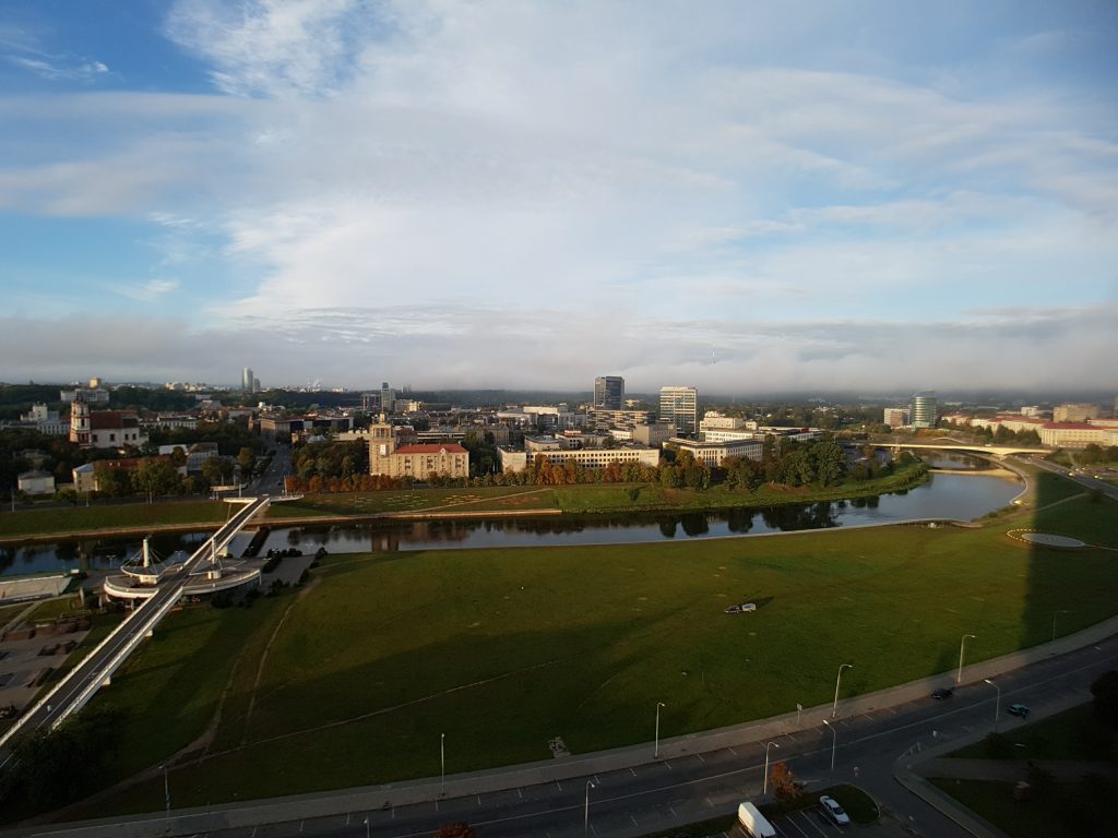 Radisson Blu Lietuva Hotel, Wilno – panorama z pokoju na 17.piętrze