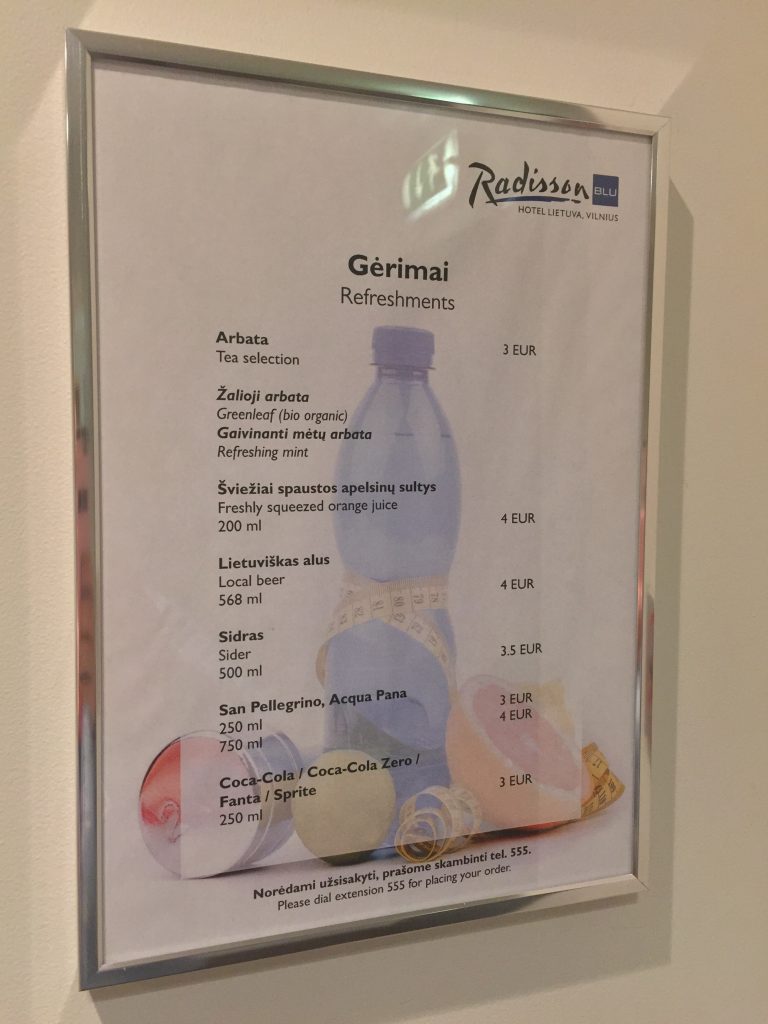 Radisson Blu Lietuva Hotel, Wilno – cennik w centrum fitnesu